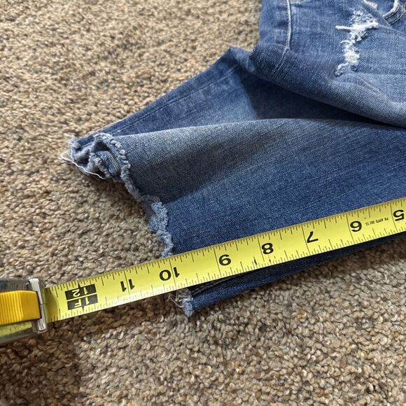 FLYING MONKEY Shorts 26 Cut off Distressed Mid Rise Denim Bermuda Modest - Picture 4 of 11